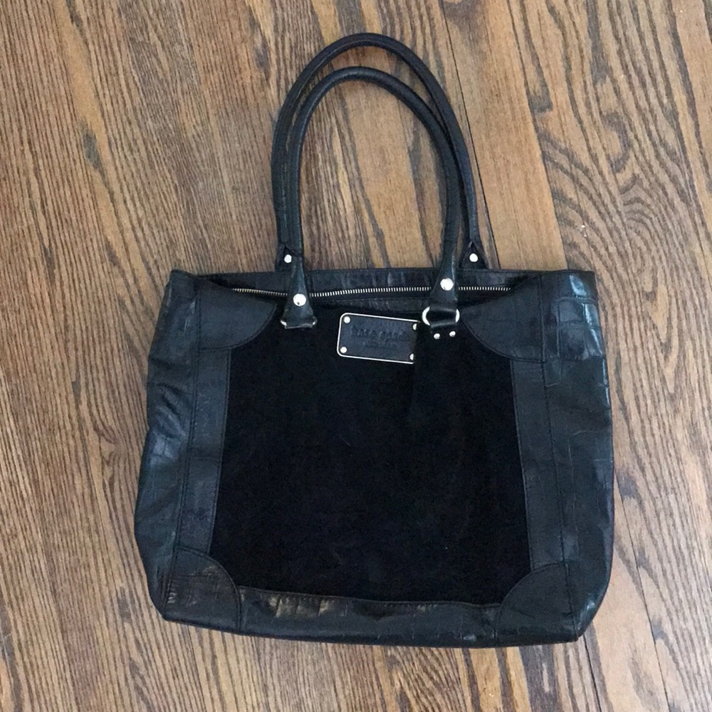 Kate Spade black leather and suede purse